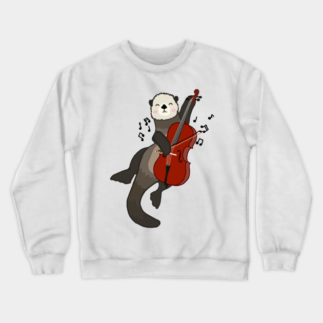 Cello Otter Crewneck Sweatshirt by Artstuffs121